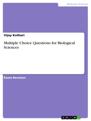 cover image of Multiple Choice Questions for Biological Sciences